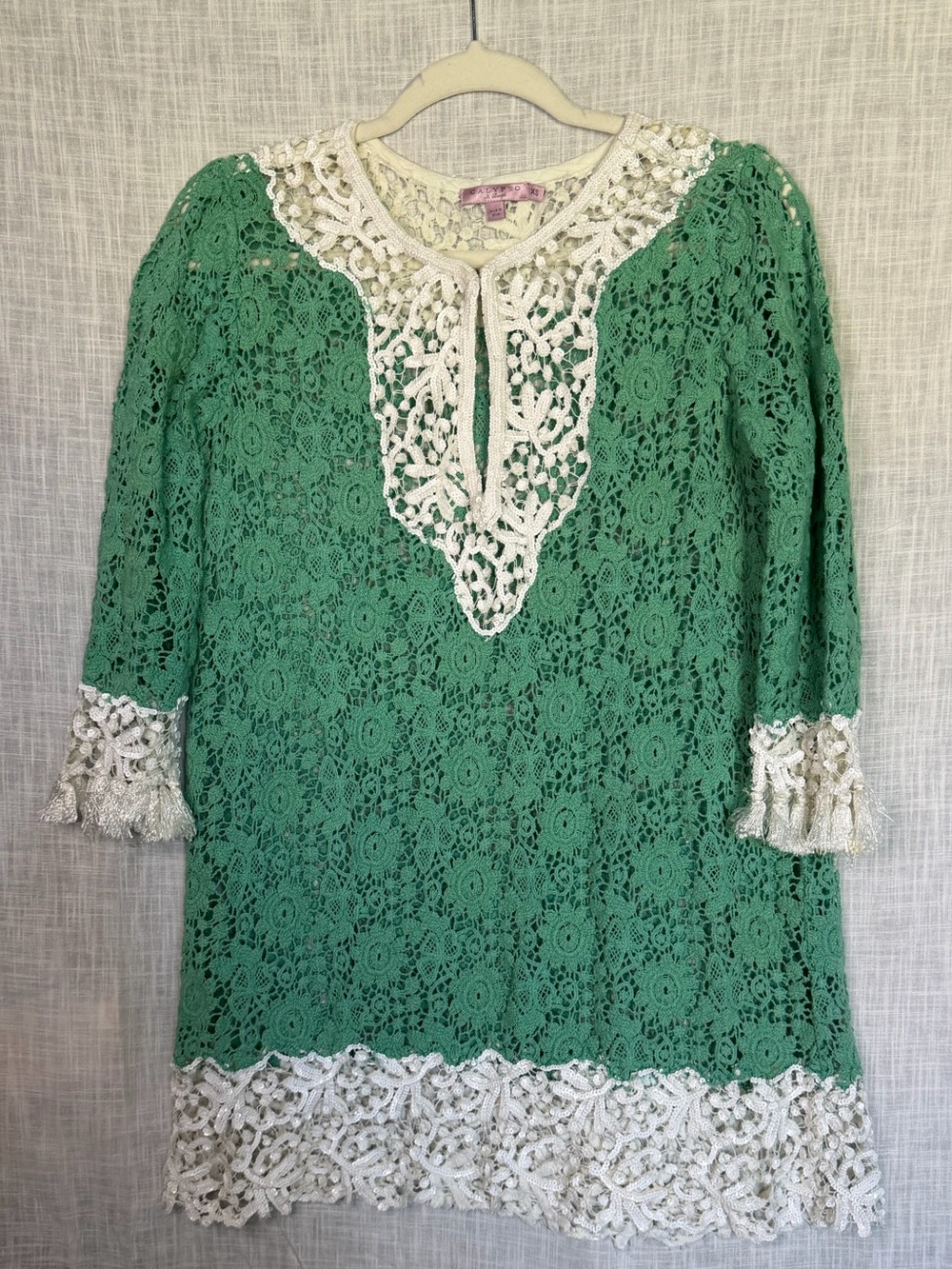 Calypso St. Barth Moroccan Tunic CoverUp XS Boho Luxe Resort Wear Beach Vacation